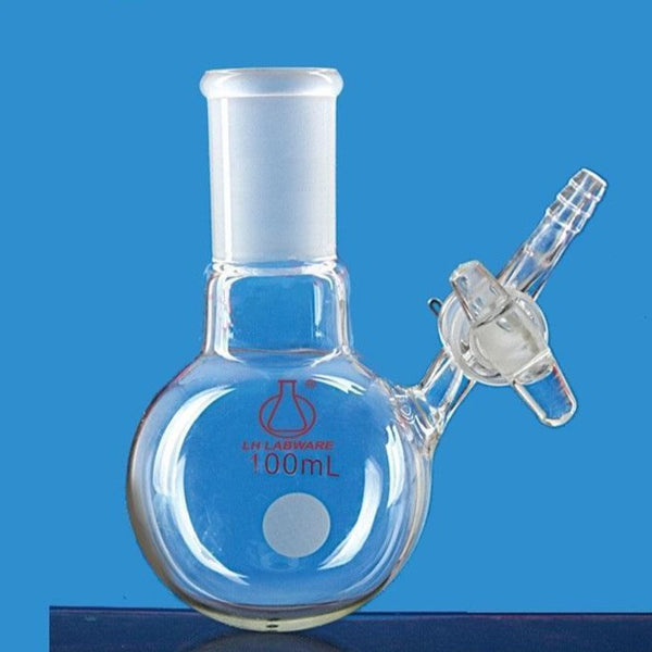 Schlenk round flask with joint and stopcock on side, capacity 50 to 1.000 ml Laborxing