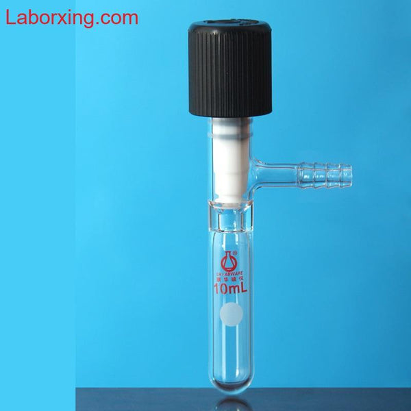Tubo Schlenk con válvula de alto vacío y conector de manguera, capacidad de 5 a 350 ml Laborxing