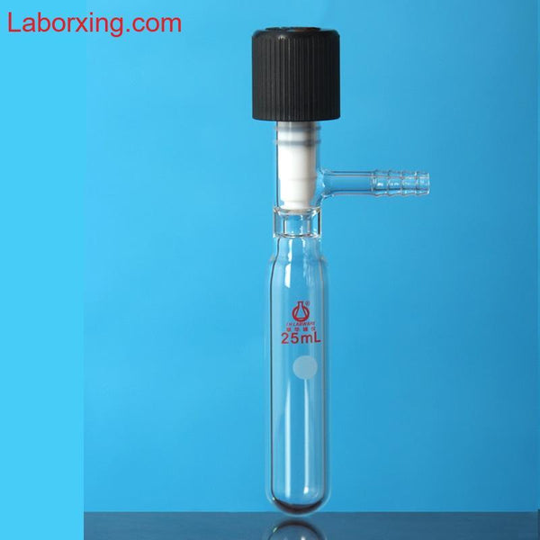Tubo Schlenk con válvula de alto vacío y conector de manguera, capacidad de 5 a 350 ml Laborxing