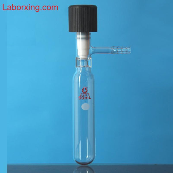 Tubo Schlenk con válvula de alto vacío y conector de manguera, capacidad de 5 a 350 ml Laborxing