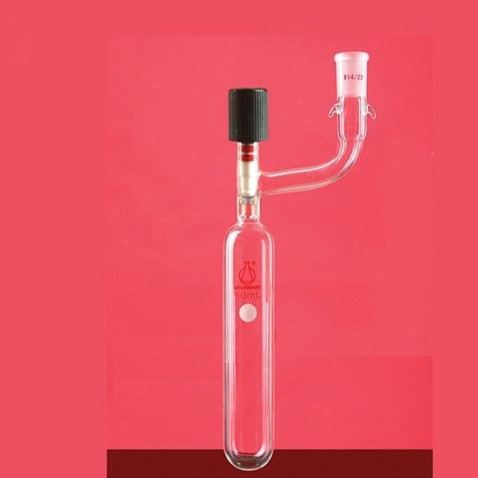 Tubo Schlenk con valvola per alto vuoto e collo laterale, capacità da 10 a 250 ml Laborxing
