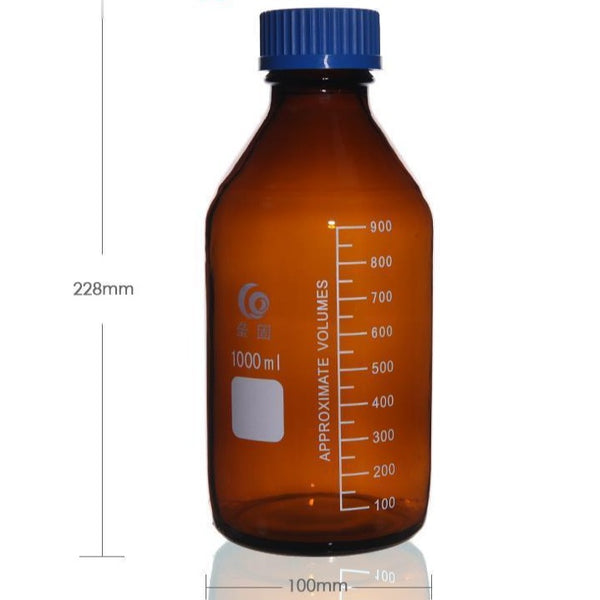 Schraubflasche, Braunglas, graduiert, 25 ml bis 1.000 ml Laborxing