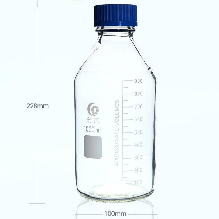 Screw top bottle, clear glass, graduated, 25 ml to 1.000 ml Laborxing