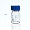 Frasco com tampa de rosca, vidro transparente, graduado, 25 ml a 1.000 ml Laborxing