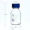 Frasco com tampa de rosca, vidro transparente, graduado, 25 ml a 1.000 ml Laborxing