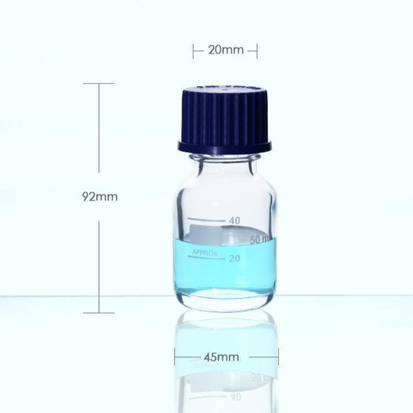 스크류 탑 병, 투명 유리, 눈금이 매겨진, 25 ml ~ 1.000 ml Laborxing