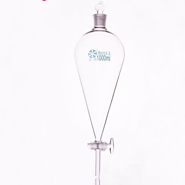 Imbuto separatore sec. a Squibb con rubinetto in vetro e tappo, capacità da 60 ml a 1.000 ml. Laborxing