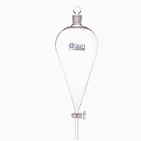 Imbuto separatore sec. a Squibb con rubinetto in vetro e tappo, capacità da 60 ml a 1.000 ml. Laborxing