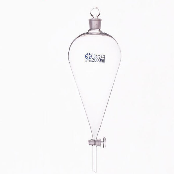 Embudo de decantación acc. a Squibb con grifo de cristal y tapón, capacidad 60 ml a 1.000 ml. laborando