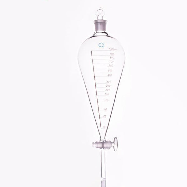 Делительная воронка в соотв. Squibb со стеклянным краном и пробкой, градуированный, вместимость от 125 мл до 1.000 мл. лейборксинг