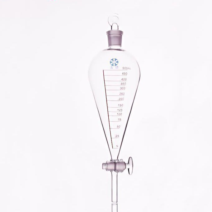 Separating funnel acc. to Squibb with glass stopcock and stopper, grad ...