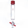 Recipiente de síntesis de péptidos en fase sólida con junta y llave de paso de PTFE con orificio en T, capacidad de 10 a 500 ml Laborxing