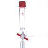 Recipiente de síntesis de péptidos en fase sólida con junta y llave de paso de PTFE con orificio en T, capacidad de 10 a 500 ml Laborxing