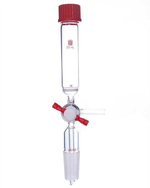 Solid-phase peptide synthesis vessel with joint and T-bore PTFE stopcock, capacity 10 to 500 ml Laborxing