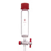 Recipiente de síntesis de péptidos en fase sólida con llave de paso de PTFE, capacidad de 10 a 250 ml Laborxing