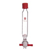 Recipiente de síntesis de péptidos en fase sólida con llave de paso de PTFE, capacidad de 10 a 250 ml Laborxing