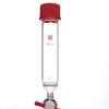 Recipiente de síntesis de péptidos en fase sólida con llave de paso de PTFE, capacidad de 10 a 250 ml Laborxing
