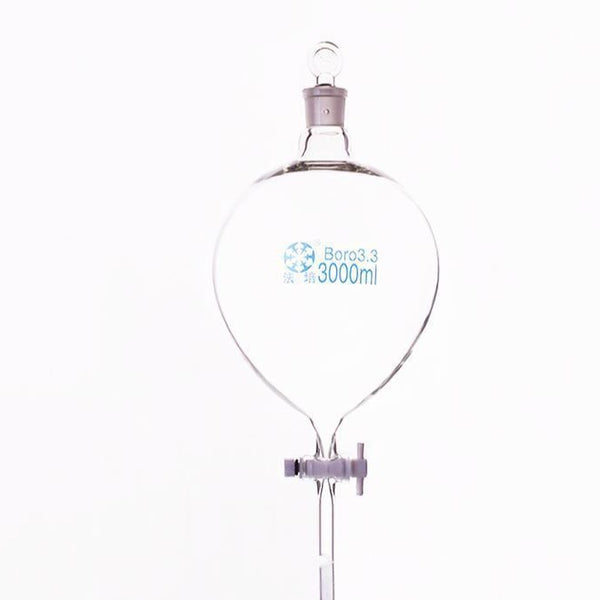 Kugelförmiger Scheidetrichter mit PTFE-Hahn, Fassungsvermögen 60 ml bis 3.000 ml Laborxing