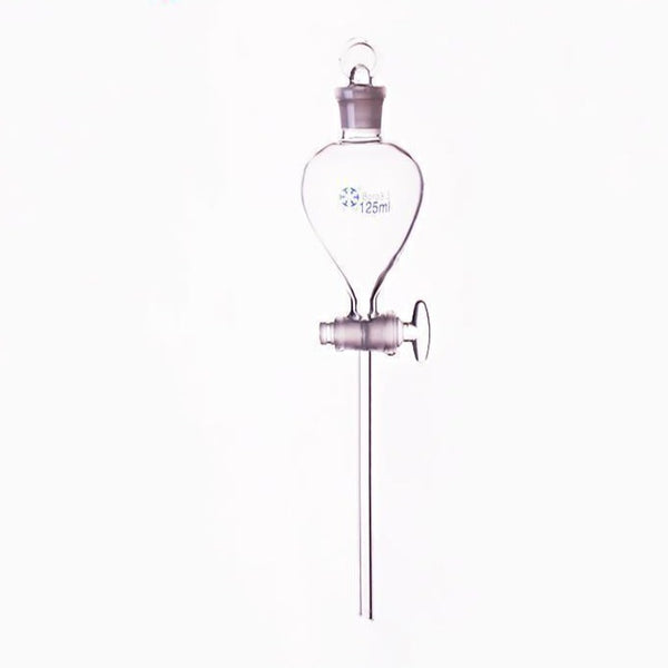 Ampoule à décanter avec robinet en verre et bouchon en verre, capacité 125 ml à 1.000 ml. Travail