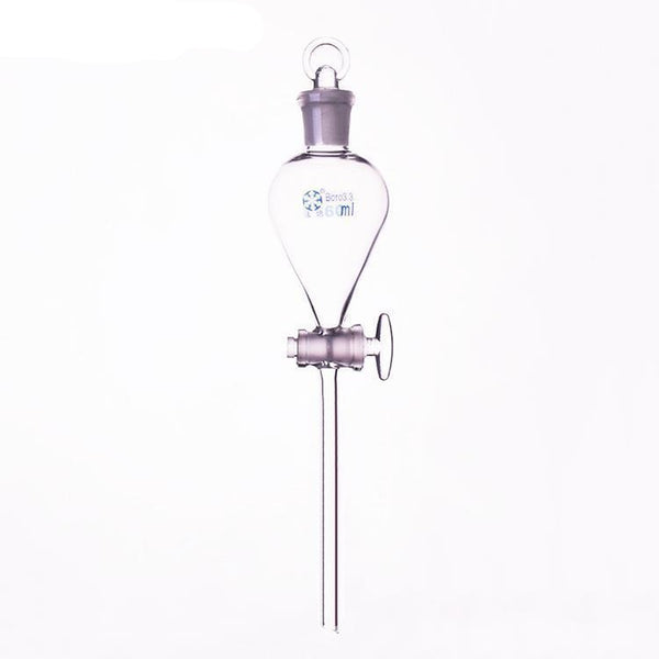 Embudo de decantación con grifo de vidrio y tapón de vidrio, capacidad de 125 ml a 1.000 ml. laborando
