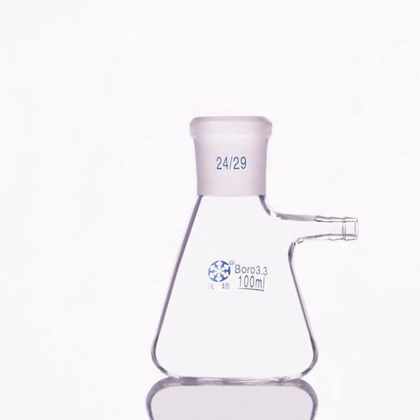 Suction bottle in erlenmeyer shape with joint, capacity 125 to 20.000 ml Laborxing