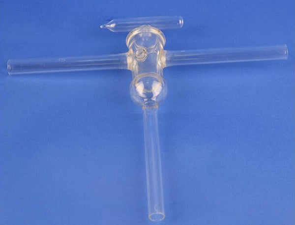 Grifo de vacío de tres vías en forma de T con llave de vidrio Laborxing