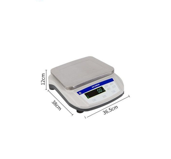 Table balance with stainless steel weighing plate, range 6 to 30 KG, readability 0.1 g Laborxing