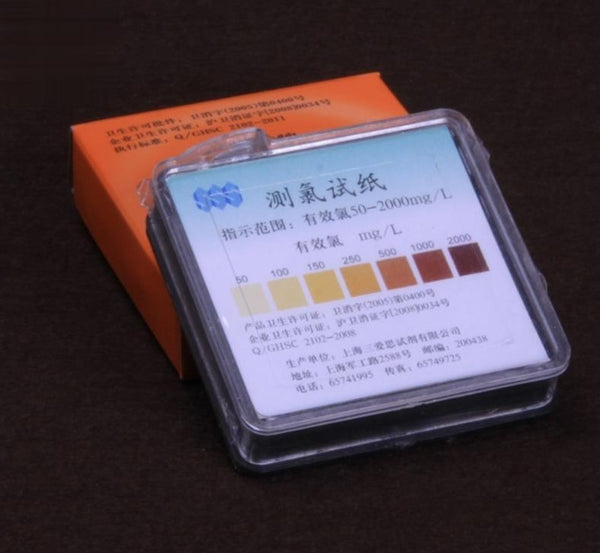 Papel de prueba para cloro, rango de medición de 50 a 2000 mg/L, 4 metros/paquete Laborxing