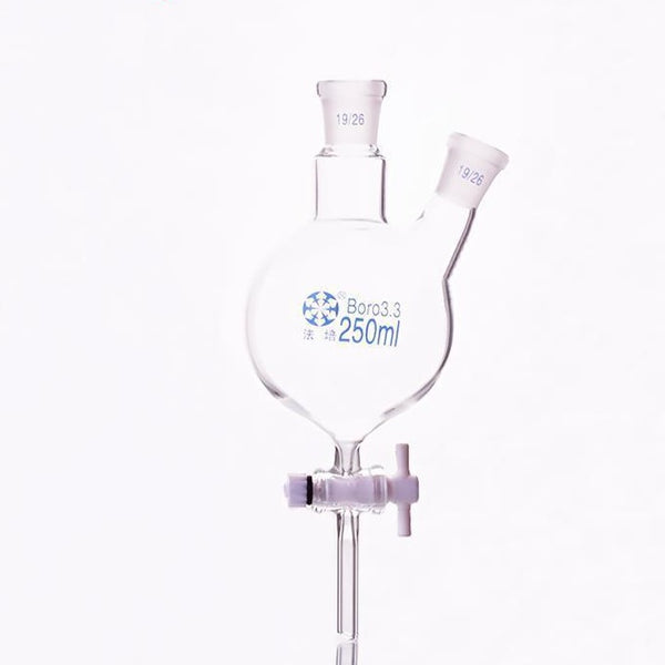 Matraz de fondo redondo de doble boca con salida inferior y llave de paso de PTFE, capacidad de 250 a 5.000 ml Laborxing