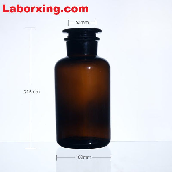 Wide mouth bottle, brown glass, ungraduated, 30 ml to 1.000 ml Laborxing