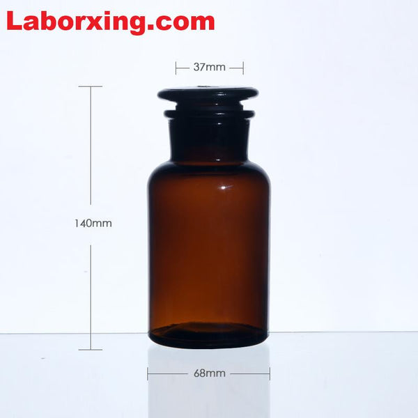 Flacone a bocca larga, vetro marrone, non graduato, da 30 ml a 1.000 ml Laborxing