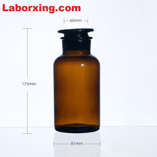 Flacone a bocca larga, vetro marrone, non graduato, da 30 ml a 1.000 ml Laborxing