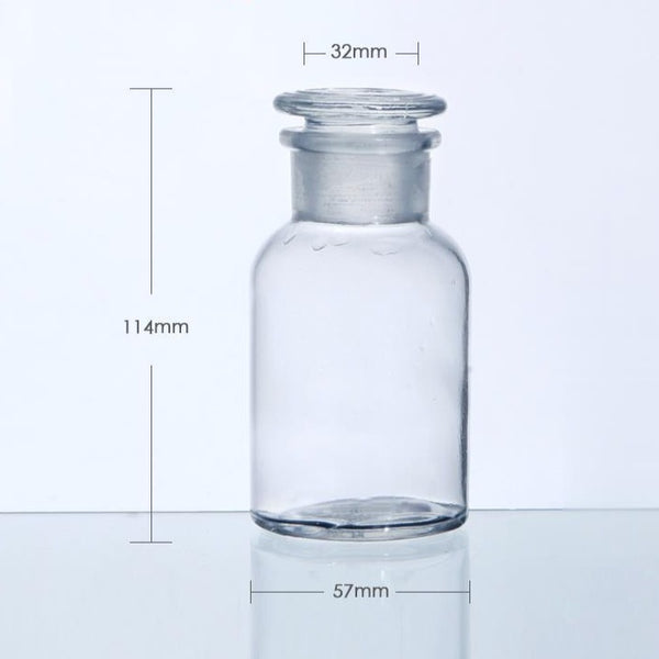 Frasco de boca ancha, vidrio transparente, sin graduar, de 30 ml a 1.000 ml Laborxing